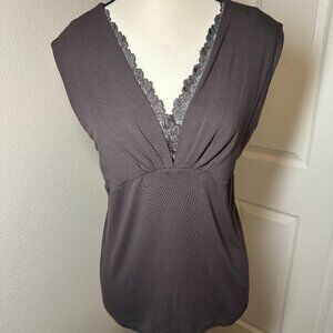 Talbots Size XL Brown V-neck shirt